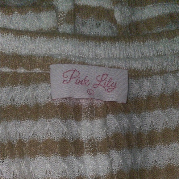 Pink Lily Well Known Beige and Cream Stripped Sweater Top - Picture 5 of 5